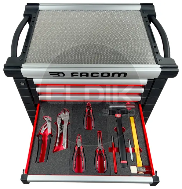 Facom JETCMM150BNL Gevulde gereedschapswagen 8 Laden | 150-delig in Foam inlay | Rood