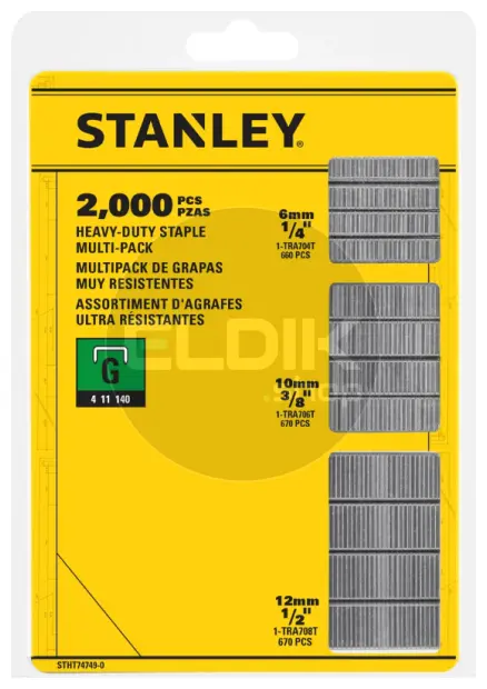 Stanley STHT74749-0 Nieten mix 6, 10 en 12mm Type G - 2000 Stuks