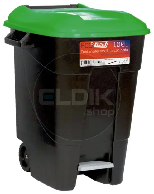 Tayg 100P Afvalcontainer met voetpedaal - 100 liter - groen - 421037