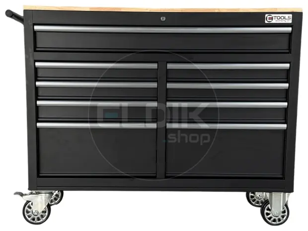 E-Tools 170848 117 cm Verrijdbare Werkbank met Houten Werkblad