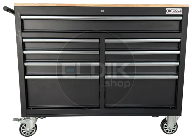 E-Tools 170848 117 cm Verrijdbare Werkbank met Houten Werkblad