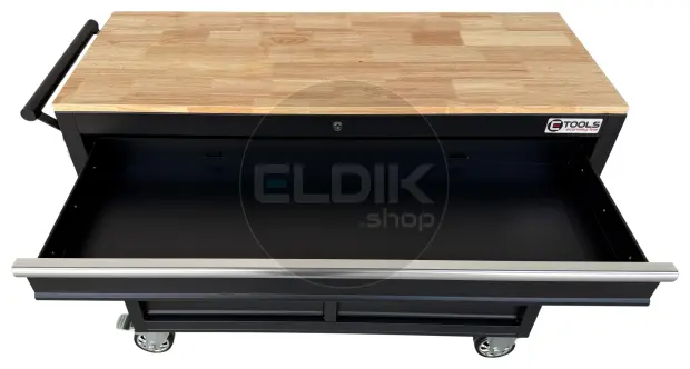 E-Tools 170848 117 cm Verrijdbare Werkbank met Houten Werkblad