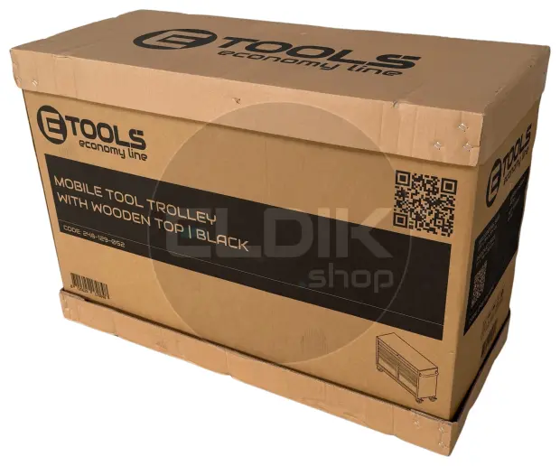 E-Tools 170848 117 cm Verrijdbare Werkbank met Houten Werkblad