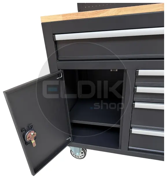 E-Tools 170855 157 cm Verrijdbare Werkbank met Achterwand