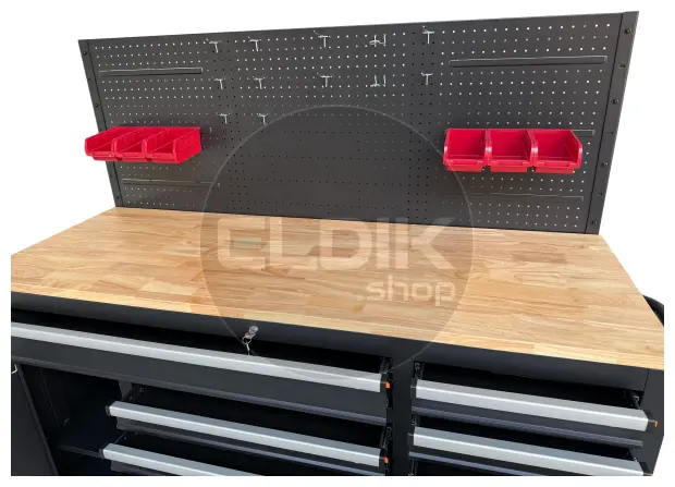 E-Tools 170855 157 cm Verrijdbare Werkbank met Achterwand