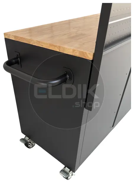 E-Tools 170855 157 cm Verrijdbare Werkbank met Achterwand