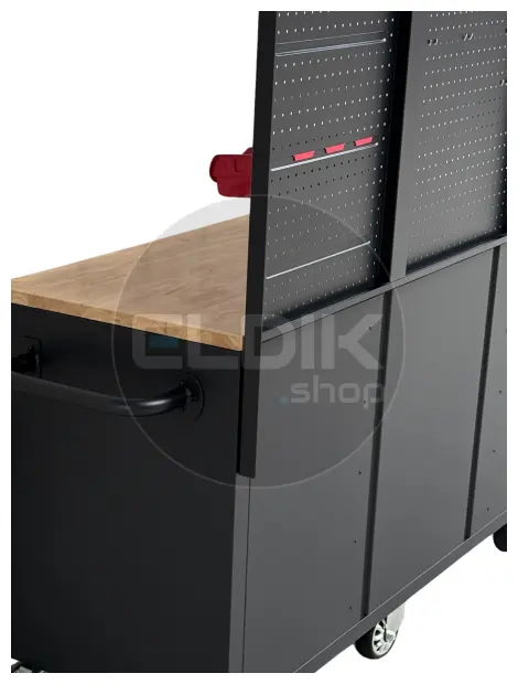 E-Tools 170855 157 cm Verrijdbare Werkbank met Achterwand