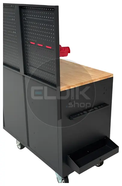 E-Tools 170855 157 cm Verrijdbare Werkbank met Achterwand