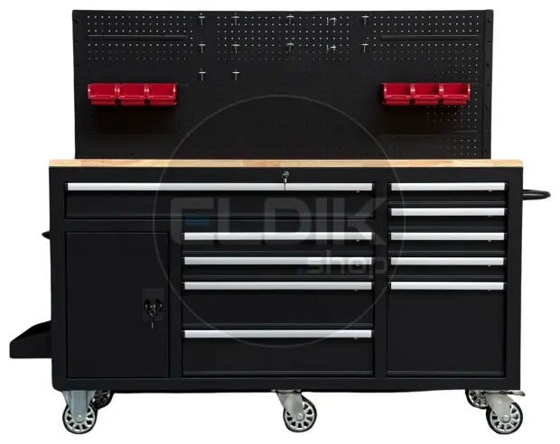 E-Tools 170855 157 cm Verrijdbare Werkbank met Achterwand