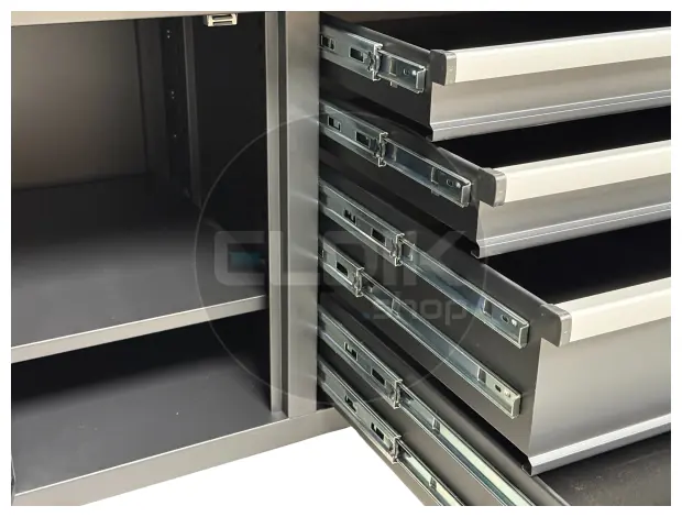 E-Tools 170855 157 cm Verrijdbare Werkbank met Achterwand