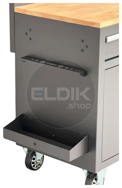 E-Tools 170855 157 cm Verrijdbare Werkbank met Achterwand