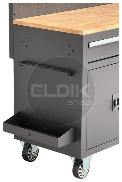 E-Tools 170855 157 cm Verrijdbare Werkbank met Achterwand