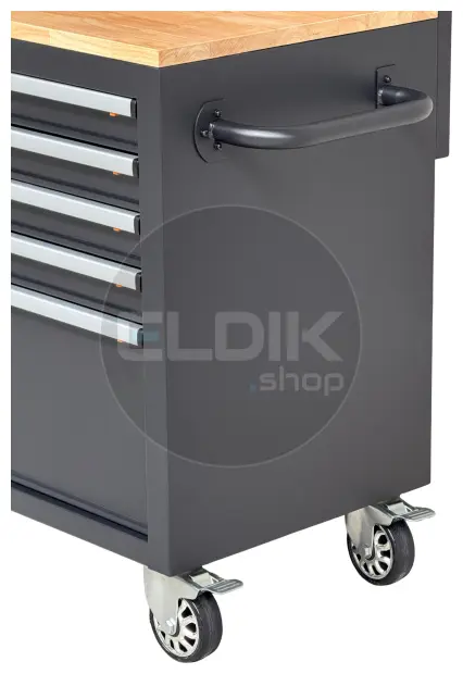 E-Tools 170855 157 cm Verrijdbare Werkbank met Achterwand