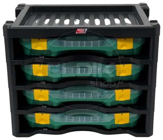 Tayg Multibox 2 Assortimentsdoos 4-delig - L447 x B314 x H360 mm - Groen - 302008