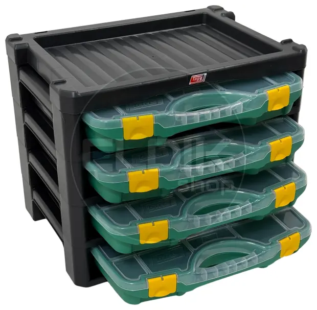 Tayg Multibox 2 Assortimentsdoos 4-delig - L447 x B314 x H360 mm - Groen - 302008