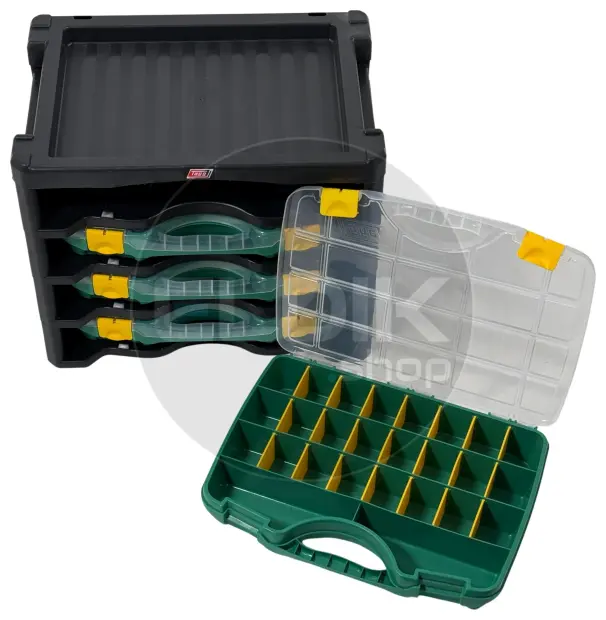 Tayg Multibox 2 Assortimentsdoos 4-delig - L447 x B314 x H360 mm - Groen - 302008