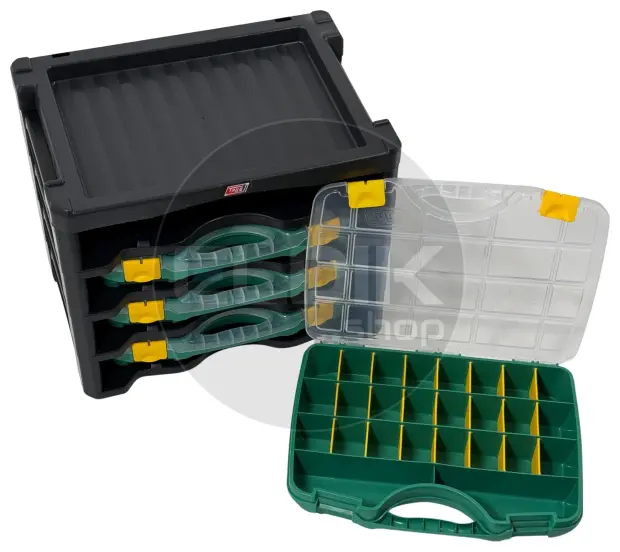 Tayg Multibox 2 Assortimentsdoos 4-delig - L447 x B314 x H360 mm - Groen - 302008