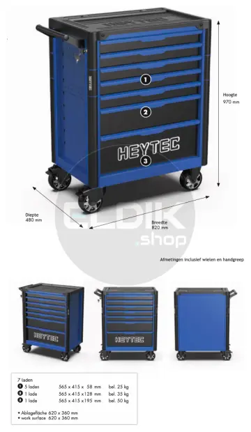 Heytec 50811320120 7 Laden Gereedschapswagen