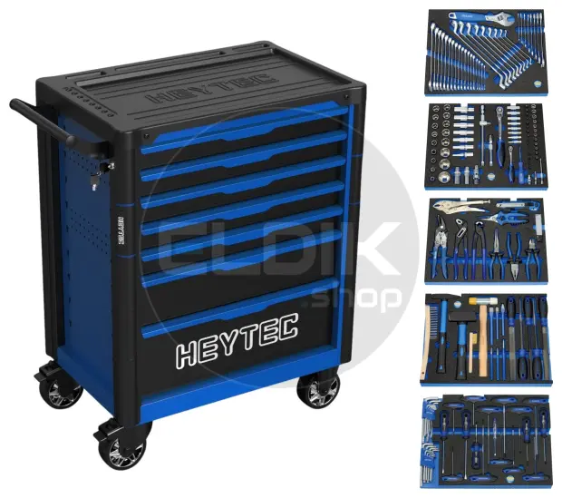 Heytec 50811322700 Gevulde gereedschapswagen 7 laden | 167 Delig in Foam inlay | Blauw