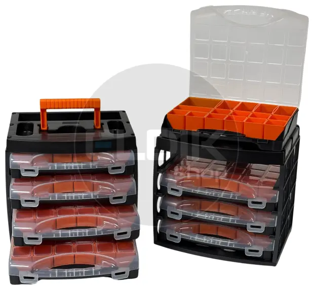 E-Tools Midibox 2 x Opbergassortimentbox met 4 assortimentsdozen | Duopack - 179247/2