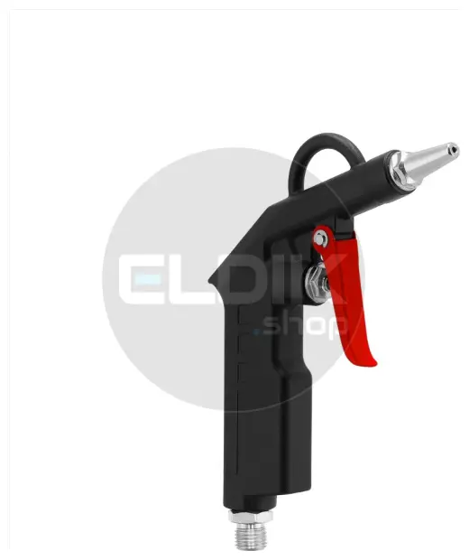 Airpress 4300001 Blaaspistool aluminium met korte nozzle 20 mm en insteeknippels max 12 bar in blister