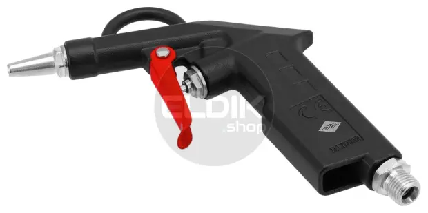 Airpress 4300001 Blaaspistool aluminium met korte nozzle 20 mm en insteeknippels max 12 bar in blister