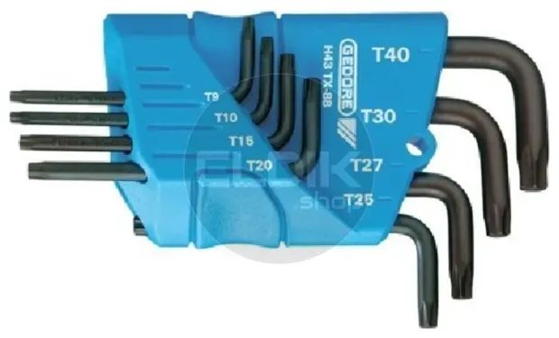 Gedore H 43 TX-09 9 Delige Torxsleutelset in Houder - 1531417