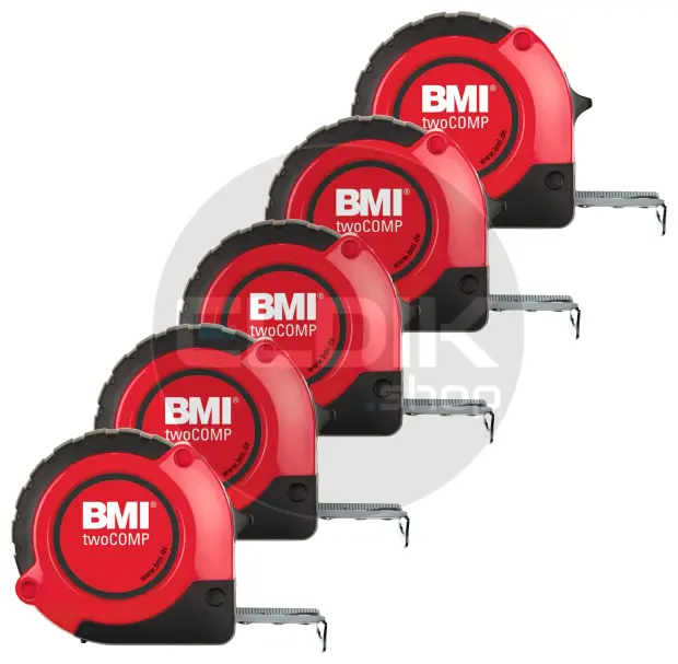 BMI TwoComp 472 5 x Rolbandmaat ABS met zachte handgreep | 5 meter - 472541021/5