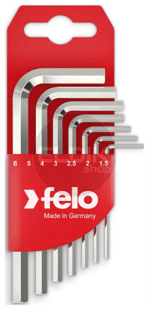 Felo 345 007 11 Stiftsleutelset inbus, kort, 7-dlg