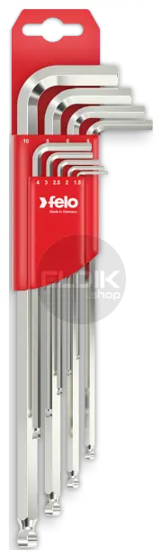 Felo 365 009 11 Stiftsleutelset inbus kogelkop, lang, 9-dlg