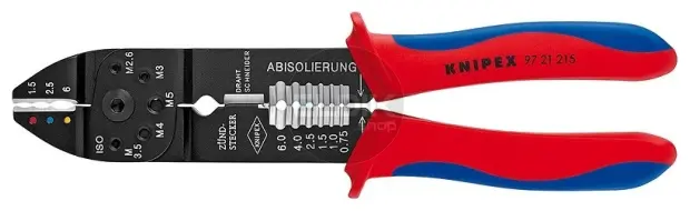 Knipex 97 21 215 Multifunctionele Krimptang voor Kabelschoenen 0,5–6,0 mm²