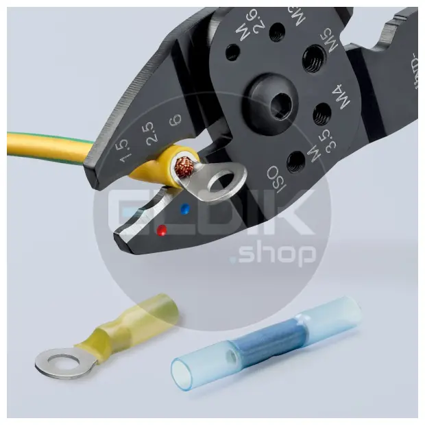 Knipex 97 21 215 Multifunctionele Krimptang voor Kabelschoenen 0,5–6,0 mm²