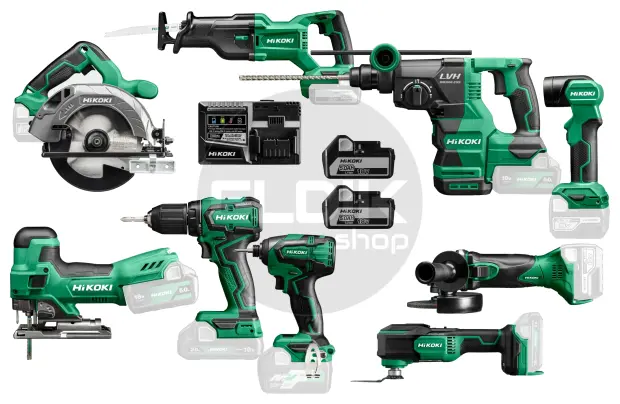 Hikoki KC18KIDLEV1 Combiset | 9 machines, 2 accu's en lader