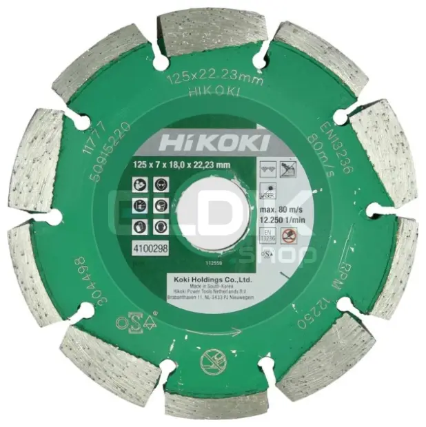 Hikoki 4100299 Diamant-doorslijpschijf voor sleuven 125mm 3 rijen