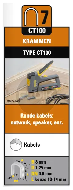 Stanley 1-CT109T Krammen 14mm Type 7 - 1000 Stuks
