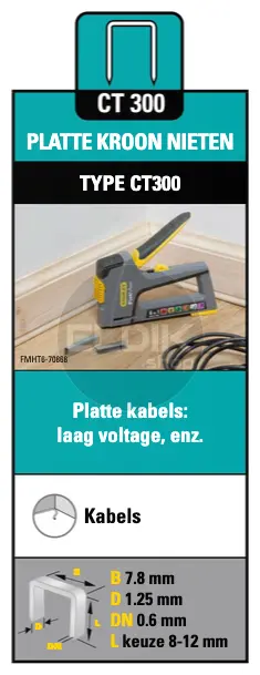 Stanley 1-CT308T Nieten 12mm Type CT - 1000 stuks