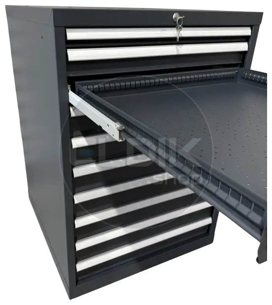 E-Tools | premium line 75744 Werkplaatskast | B717 x D725 x H1000 | 10 laden | Antraciet