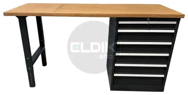 E-Tools | premium line 77755 Werkbank met Kast | B2000 x D800 x H1040 mm | 6 laden