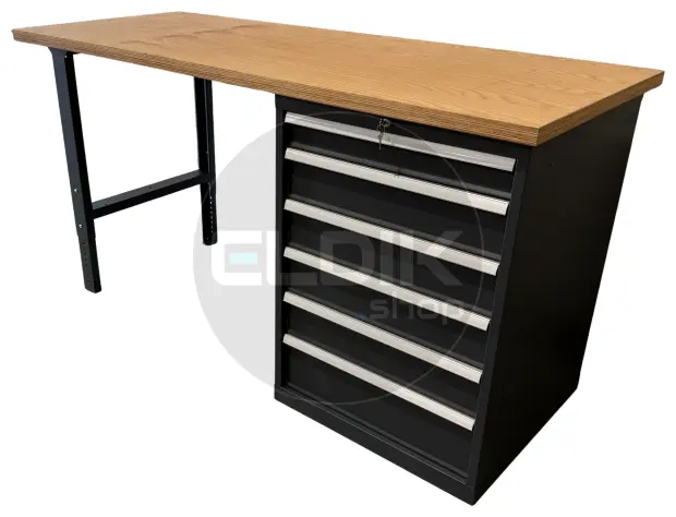 E-Tools | premium line 77755 Werkbank met Kast | B2000 x D800 x H1040 mm | 6 laden
