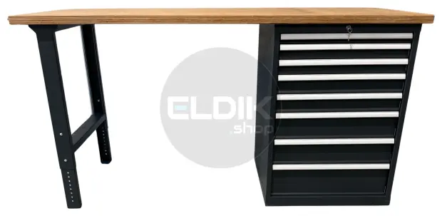 E-Tools | premium line 77762 Werkbank met Kast | B2000 x D800 x H1040 mm | 8 laden