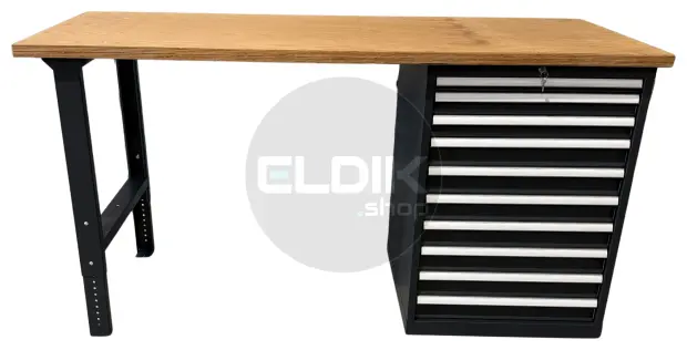 E-Tools | premium line 77779 Werkbank met Kast | B2000 x D800 x H1040 mm | 10 laden