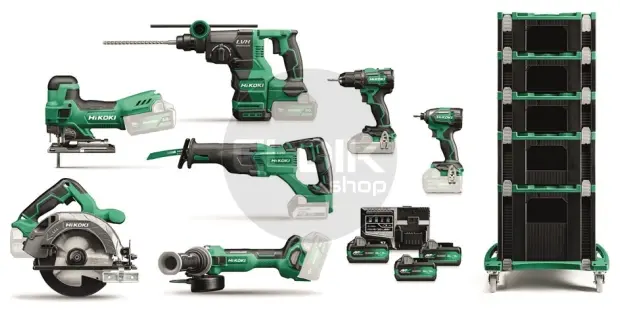 Hikoki KC18H7B-MVA3 18V accu-machineset 7-delig in HSC koffers met trolley (3x MultiVolt 5,0Ah accu + lader)
