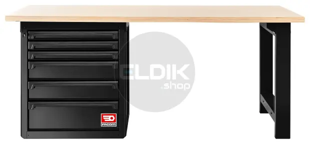 Facom RWS2-2MW6DBS Werkbank met Kast | Zwart - Houten Blad