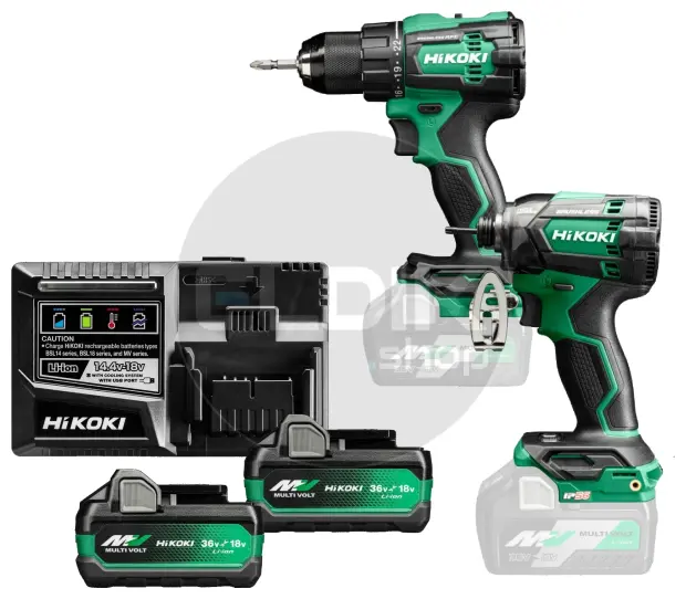 Hikoki KC18DELMS Combiset - 18 V / in HSC III. Inclusief 2 MULTI VOLT accu's BSL36A18 en snellader