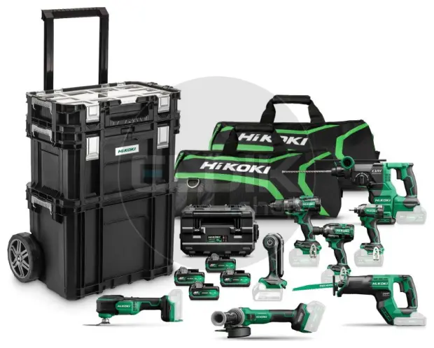 Hikoki KC18H8B-MVA4 18V Pack 4 x Multivolt accu 5,0 Ah in tas +Trolley