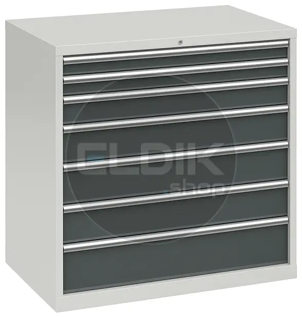 E-Tools | premium line 71913 Werkplaatskast | B1023 x D640 x H1000 | 7 laden | Lichtgrijs/Antraciet
