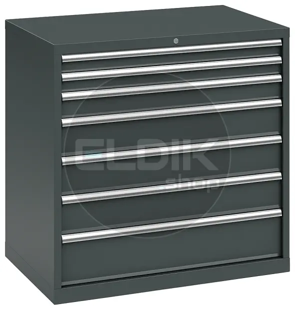 E-Tools | premium line 71869 Werkplaatskast | B1023 x D640 x H1000 | 7 laden | Antraciet