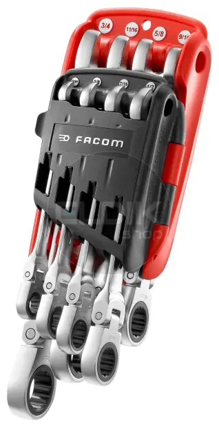 Facom 467F.JPU8 8 Delige Scharnierende Steekringratelsleutelset - Inch