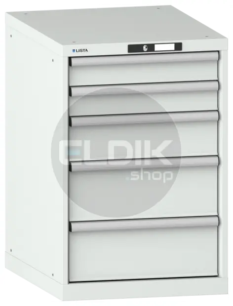 Lista 14.399.020 Werkplaatskast |B564 x D572 x H850 | 5 laden | Lichtgrijs