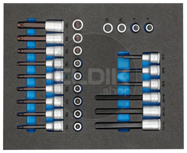 Gedore TS CT2-ITX19 Foam Module 28 Delige Dopsleutelset 1/2" - 2957450